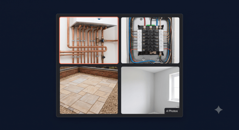 Google Business Profile photo gallery showing before and after images of completed trade work