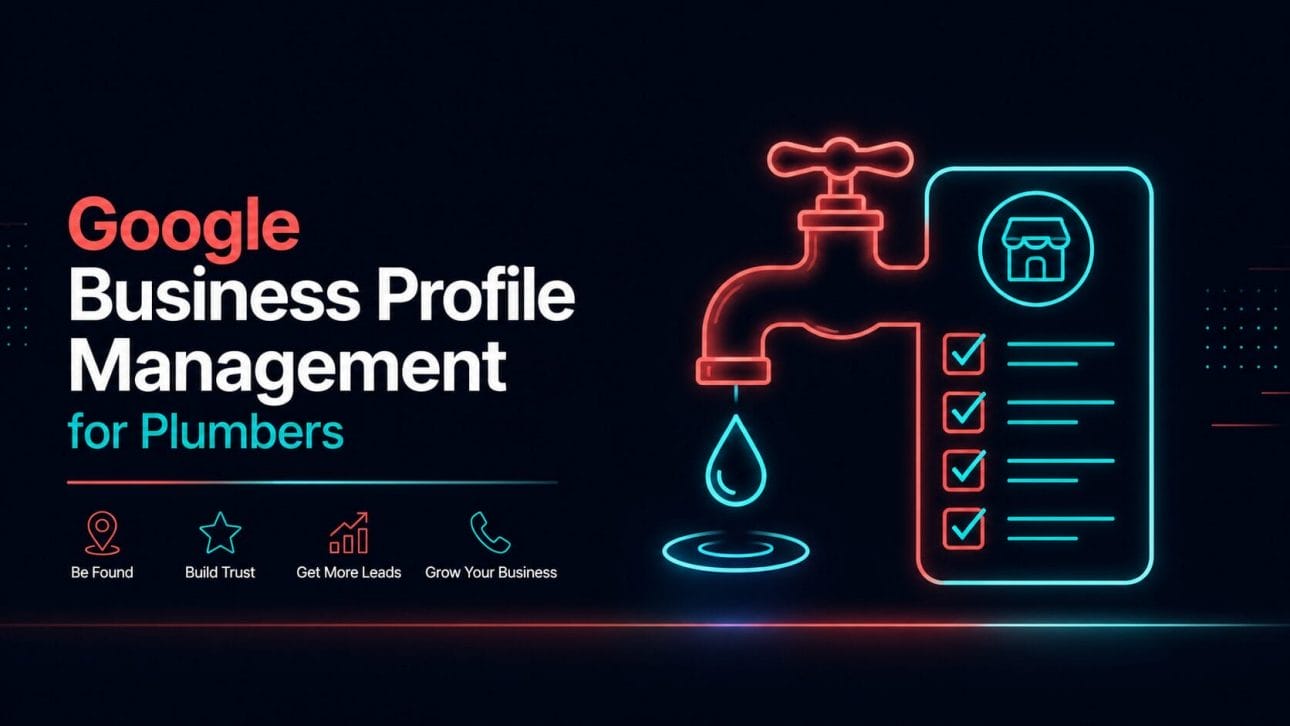 Glowing tap and checklist icon representing Google Business Profile management for plumbers.